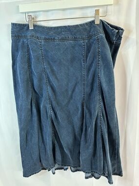 Coldwater Creek Washed Blue A-Line Denim Skirt